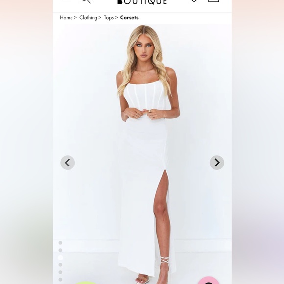 Kahea White Corset Formal Dress - Picture 2 of 5